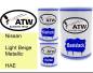 Preview: Nissan, Light Beige Metallic, HAE: 500ml Lackdose + 500ml Klarlack + 250ml Härter - Set, von ATW Autoteile West.